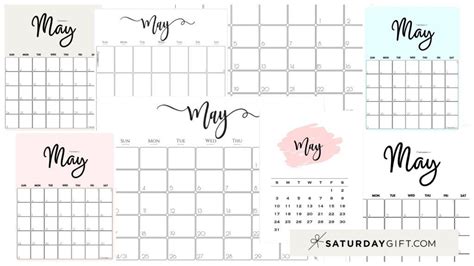 To grab the calendars, just click the images below. Cute (& Free!) Printable May 2021 Calendar | SaturdayGift in 2020 | Calendar printables, Print ...