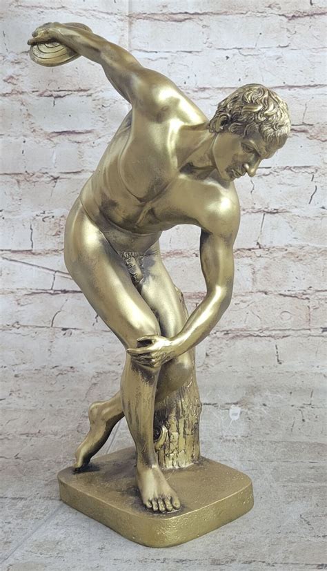 Discobolus Discus Thrower Nude Male Athlete Greek Roman Statue Sculpture Figure Ebay