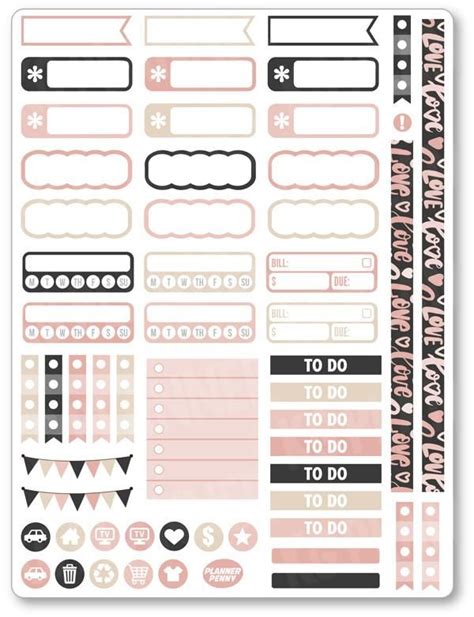 One Pdf Printable File For Use In Your Planner Calendar Or Scrapbook Printable Download