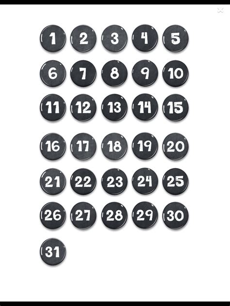 Free Numbers For Calendars 1 31 Toddlers Get Your Calendar Printable