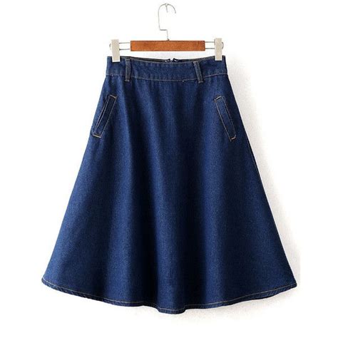 Pockets Flare Denim Skirt Flared Denim Skirt Pleated Midi Skirt