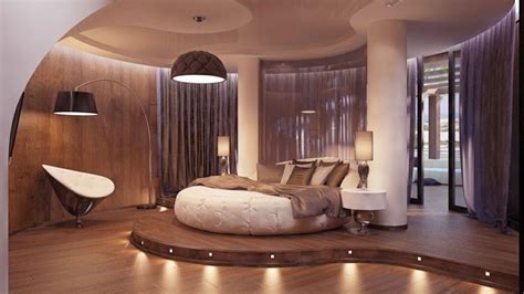 Exciting Bedroom Interior With Unique Round Bed Designs Fancy Bedroom