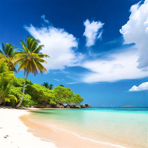Premium Ai Image Falealupo Beach Surrounded By The Sea And Palm Trees