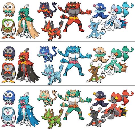 Gen 7 Starters Color Swapped Character Disney Characters