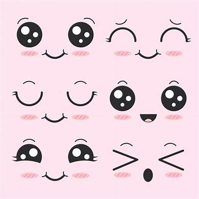 Face Cartoon Vector Expression Faces Kawaii Icon