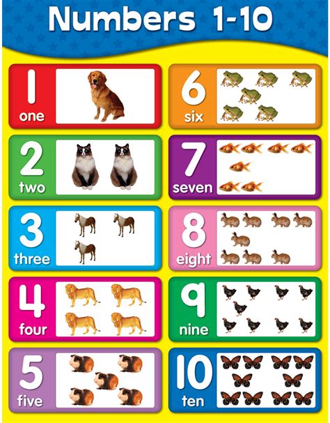 Carson Dellosa Chartlet Numbers 1 10 With Picture Creative Kids