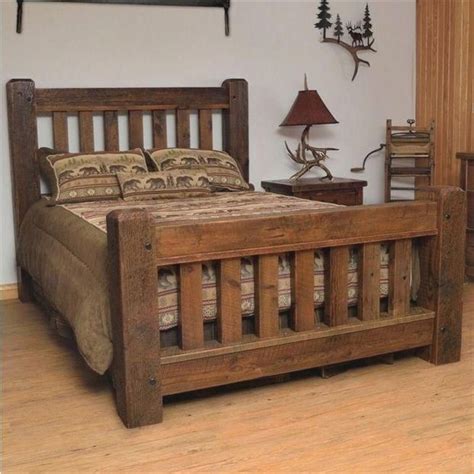 Rustic Reclaimed Barn Wood Bed Beds Rustic Bedroom Furniture Rustic