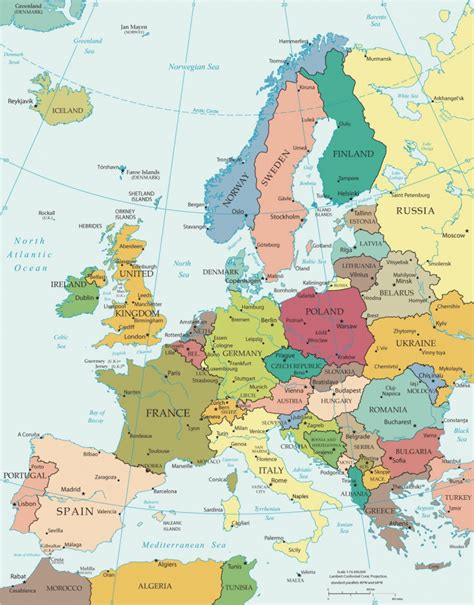 Vector Map Of Western Europe Political One Stop Map Throughout