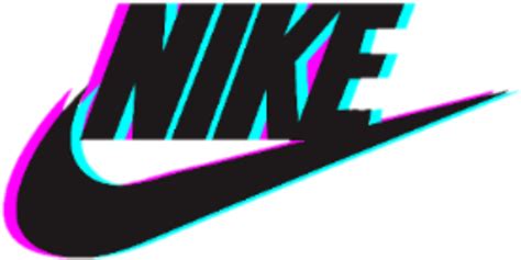 nike logo png transparent - #nike #blue #pink #aesthetic #glitch # png image