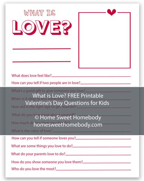 Free Printable Valentines Day Questions For Kids All About Love