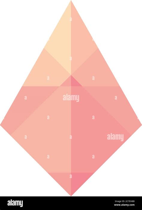 Geometric Hexagonal Pyramid Shape Icon Over White Background Flat