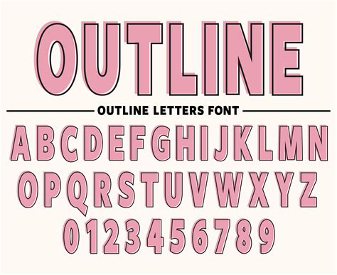 Outline Font Outline Letters Hollow Font Bold Outline Font Etsy