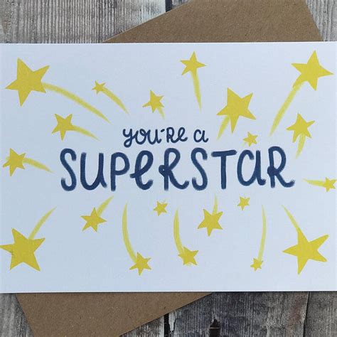 Thank You Card Youre A Superstar Etsy