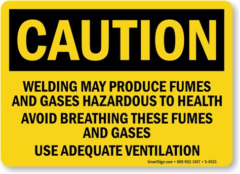 Welding Fumes Gases Hazardous To Health Sign Caution SKU S 4533