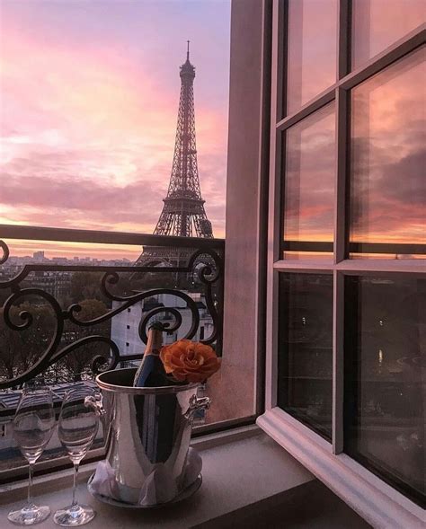 Room With A View Eiffel Tower In The Sunset And 🥂 What Else