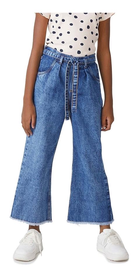 Calça Jeans Infantil Menina Wide Leg Hering Parcelamento Sem Juros