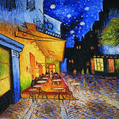 High Quality Canvas Printed Painting Cafe Terrace At Night By