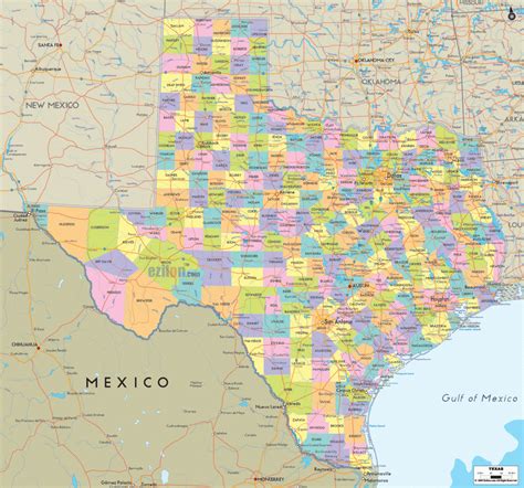 Printable Map Of Texas Cities