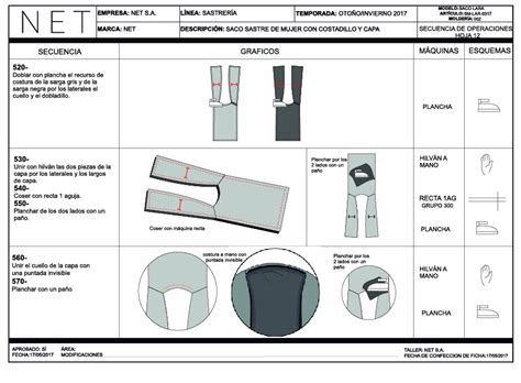 Saco Sastre Fichas TÉcnicas On Behance