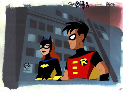 Batmanthe Animated Series Animation Cell Featuring Batgirl And Robin