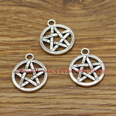 20pcs Pentagram Charms Five Pointed Star Charms Antique Silver Etsy