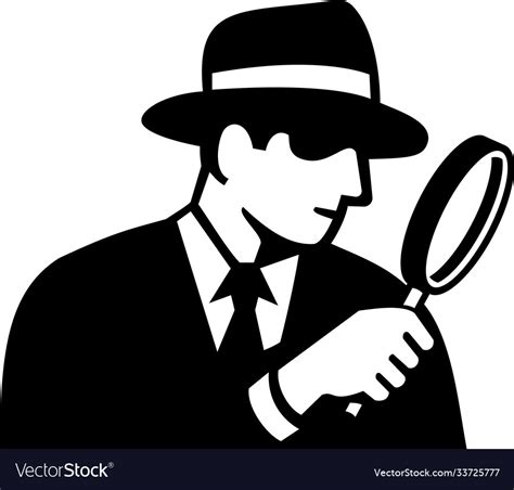 Private Eye Detective Inspector Or Investigator Vector Image