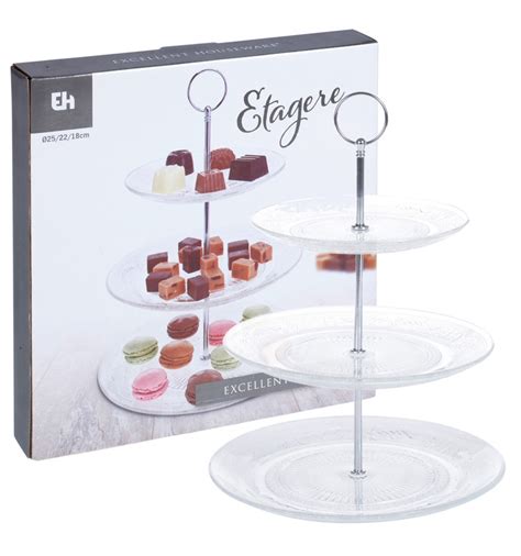 3 Tier Glass Cake Stand Glass 3 Tier Etagere