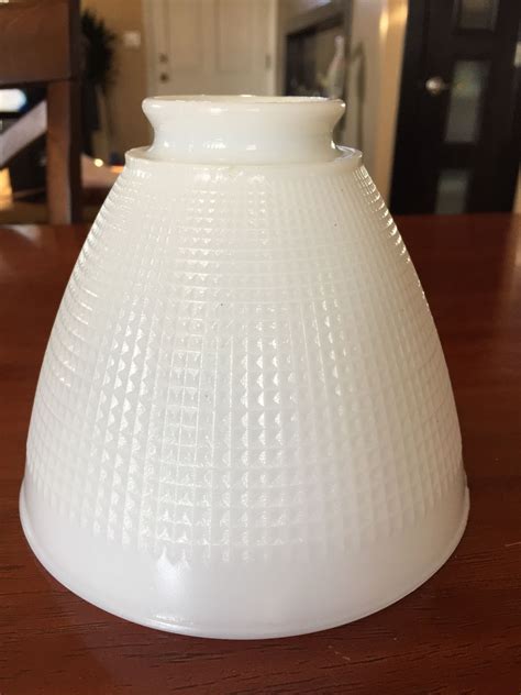 Vintage White Milk Glass 6 Floor Lamp Corning Reflector Waffle Shade