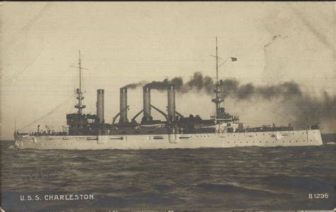 Us Navy Naval Battleship Uss Charleston C1905 Rotograph Real Photo