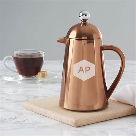 Personalised Geometric Copper Coffee Pot By Becky Broome