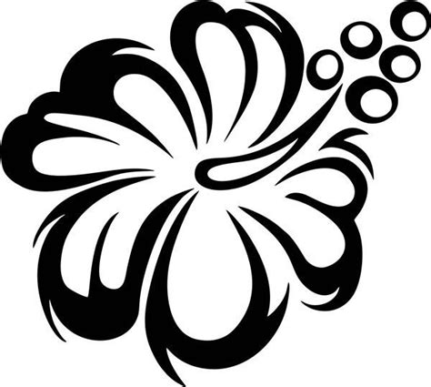 Hibiscus Flower Vinyl Decal Flower Stencil Hawaiian Tattoo Flower