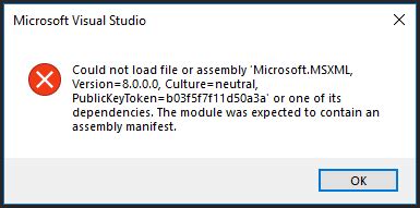 Windows Cannot Load File Or Assembly Microsoft Msxml Version My Xxx