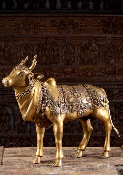 Sold Brass Large Standing Nandi Statue 28 128bs68z Hindu Gods And Buddha Statues