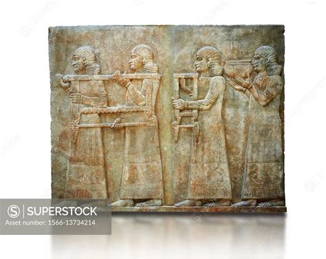 Stone Relief Sculptured Panel Of Two Servants Facade L Inv Ao