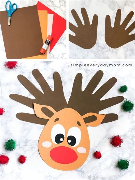 A Handprint Reindeer Craft For Kids Christmas Crafts For Toddlers