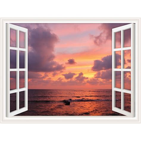 Window Views Sunset Over The Sea Walls 360
