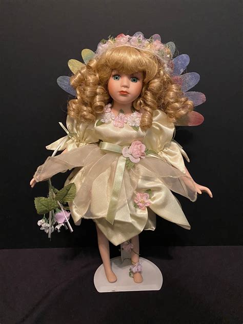 Porcelain Fairy Doll With Fiber Optic Feathers Etsy Fairy Dolls