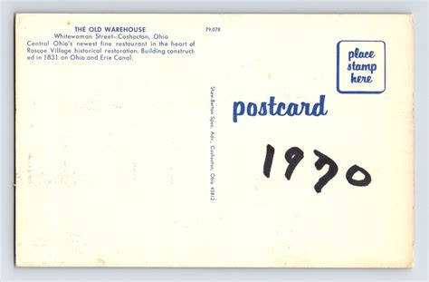Postcard Ohio Coshocton Oh Old Warehouse Whitewoman Street 1970s