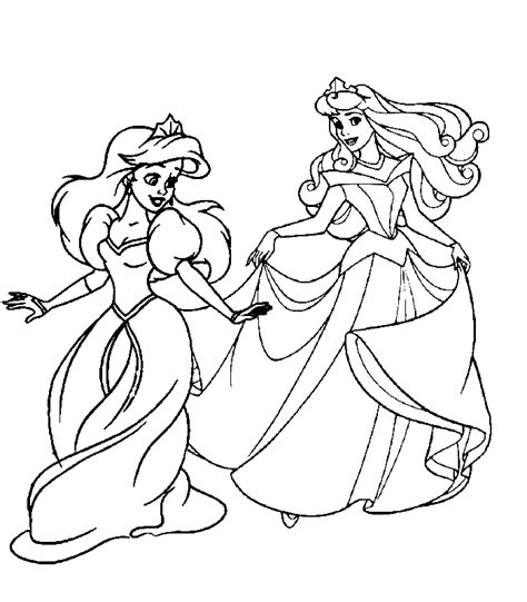Coloring pages disney princesses coloring pages princess coloring. Kids-n-fun | Kleurplaat Disney Prinsessen Ariel en Doornroosje