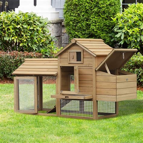 59 Small Solid Wood Enclosed Outdoor Backyard Chicken Coop Kit With