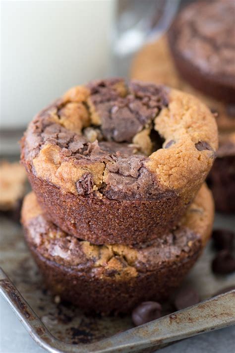 easiest brookie cups recipe   brownie   cookie baked   muffin pan