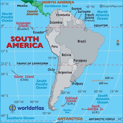 Large Map Of South America Easy To Read And Printable South America