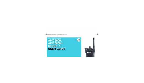 Motorola Apx 6000 User Manual