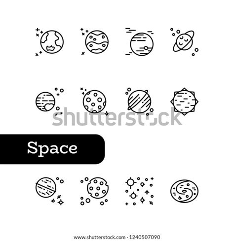 Space Icon Set Stock Vector Royalty Free 1240507090 Shutterstock