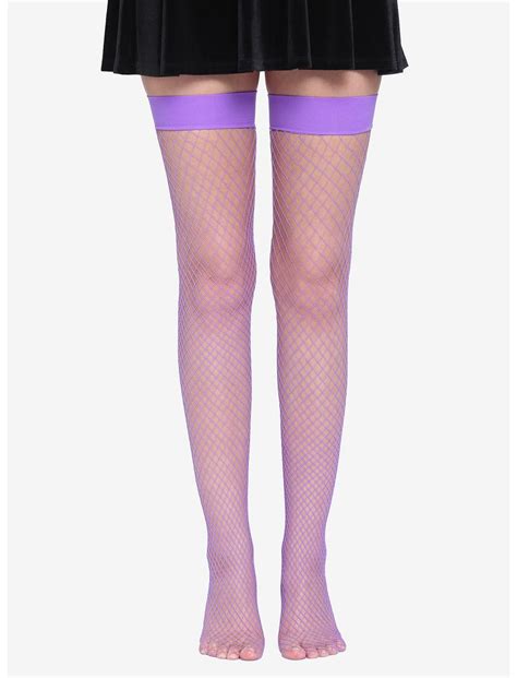 Lavender Fishnet Thigh Highs Hot Topic