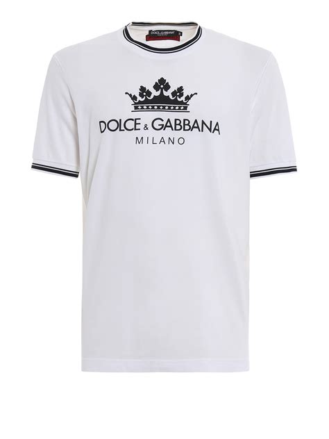 T Shirts Dolce And Gabbana Dgmillennials Printed White Cotton Tee