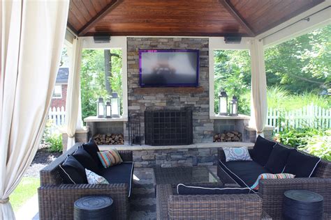 Ultimate Outdoor Room With Fireplace Tv And Plenty Of Seating
