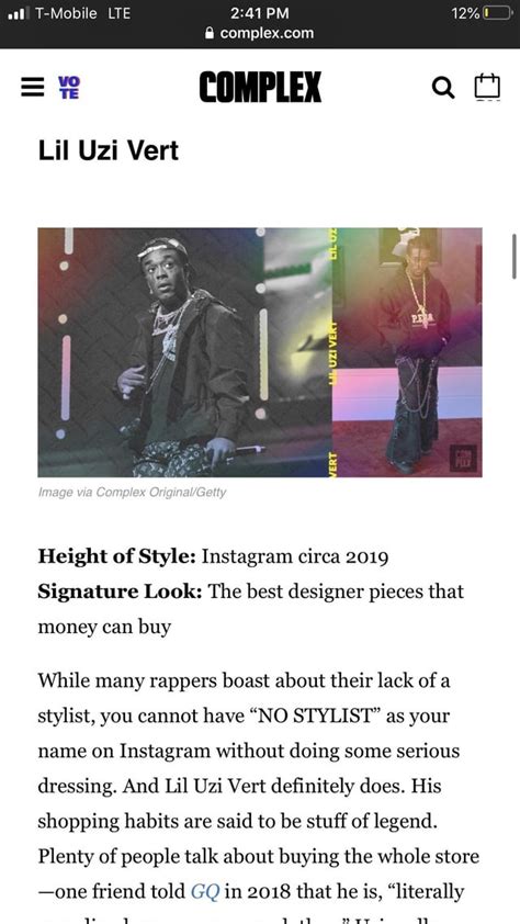 Complex Made A Top 50 Most Stylish Rappers Of All Time List And Uzi Is