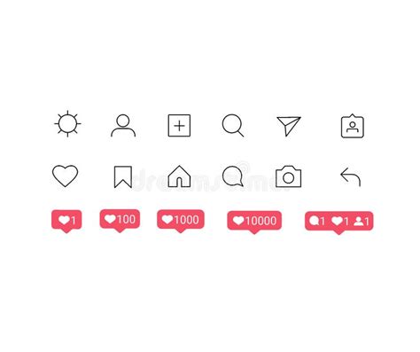 Social Media Instagram Interface Buttons Icons Home Camera Comment