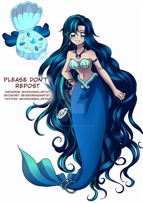 [auction] closed mermaid melody blue indigo adopt by evergreen24artist on deviantart mermaid